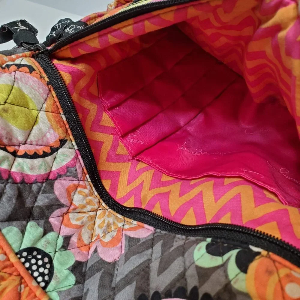 Large Colorful Vera Bradley Backpack, Floral, Paisley, Black, READ - Picture 8 of 12